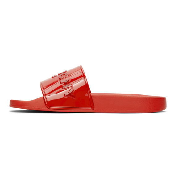 Givenchy Paris Red Rubber Logo Embossed Slide On Pool Sandal Flip Flop Flat 41 - Picture 9 of 12
